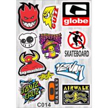 Cartela De Adesivos - C014 - Carro - Moto - Caminhão - Bike - Stickers - Marcas - Diversos Otima Re