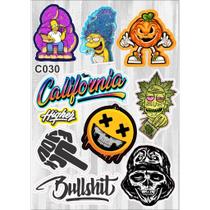 Cartela De Adesivos - C030 - Carro - Moto - Caminhão - Bike - Stickers - Diversos Otima Resolução