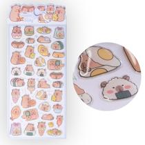 Cartela De Adesivos Capivara Infantil Sticker Alto Relevo 3D papelaria