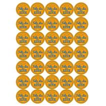 Cartela de Adesivos de Feliz dia dos Pais Cor Laranja 35 Uni