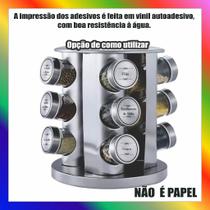 Cartela de ADESIVOS de temperos 70 Etiquetas Transparentes De Potes De Temperos E Grãos CT 03