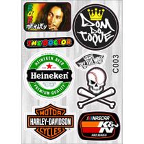 Cartela De Adesivos Diversas Carletas 40 Modelos - - Carro - Moto - Caminhão - Bike - Stickers - Ma