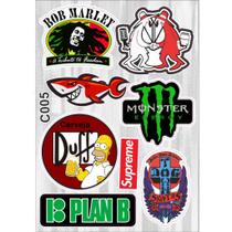 Cartela De Adesivos Diversas Carletas 40 Modelos - - Carro - Moto - Caminhão - Bike - Stickers - Ma