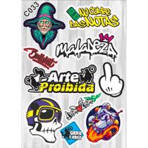 Cartela De Adesivos Diversas Carletas 40 Modelos - - Carro - Moto - Caminhão - Bike - Stickers - Ma