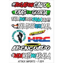 Cartela De Adesivos - F004 - Personalizados Frases - Futebol Carro Moto Bike Motocross Caminhão Supe