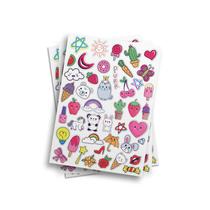 Cartela De Adesivos Fofo Kawai Gatinho Decorativo 21x29cm