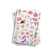 Cartela De Adesivos Fofo Kawai Unicórnio Decorativo 21x29cm