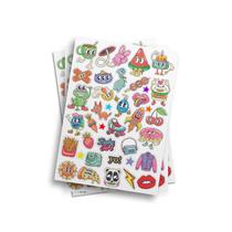 Cartela De Adesivos Fofo Kawai Vintage Decorativo 21x29cm