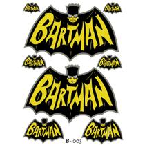 Cartela De Adesivos Personalizados 01 Adesivo Bart SImpson Bartman B-003 Carro Bike Motocross Cami