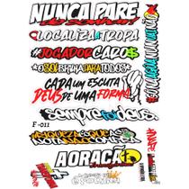 Cartela De Adesivos Personalizados F011 Adesivo Frase - Carro Moto Bike Motocross Caminhão Super Qua