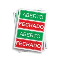Cartela De Adesivos Sinalização Aberto E Fechado 20x28cm Cartela De Adesivos Sinalização Aberto E Fechado 20x28cm