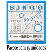 Cartela de bingo 100 folhas 15 Un jornal colorido Tamoio