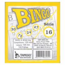 Cartela de bingo 100 folhas amarelo Tamoio