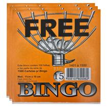 Cartela de Bingo Jornal 100 Folhas Free 15 Unidades