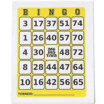 Cartela De Bingo Kit 96 Folhas Amarela Jogo Diversão Festa Evento Familiar Cartela De Bingo Kit 96 Folhas Amarela Jogo Diversão Festa Evento Familiar