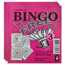 Cartela de Bingo Rosa 100 Folhas Free 15 Unidades