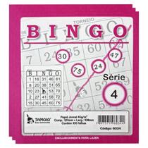Cartela de Bingo Rosa 100 Folhas Tamoio 15 Unidades