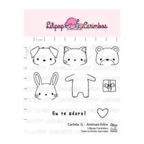 Cartela de Carimbos Transparente Animais Fofos - Lilipop