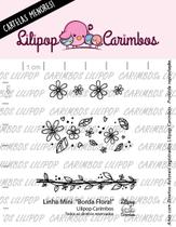 Cartela de Carimbos Transparente Mini - "Borda Floral" - Lilipop