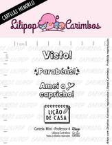 Cartela de Carimbos Transparente Mini "Professor 4" Lilipop Carimbos