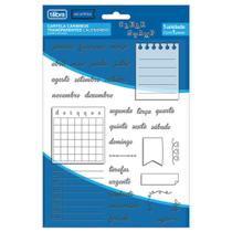 Cartela de Carimbos Transparentes Calendário Clear Stamp Tilibra Artesanal Decorativo Personalizar