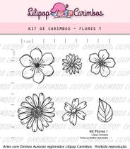 Cartela de Carimbos Transparentes - "Flores 1" - Lilipop