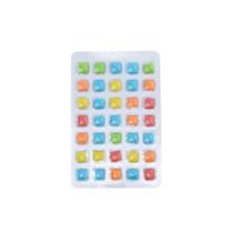 Cartela de Chicletes Coloridos com 5x7 no Sabor Tutti-Frutti