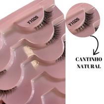 Cartela de Cílios Postiços Y1026 com 10 pares cantinho cat half lashes