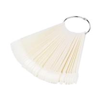 Cartela De Cores Natural Transparente, 50 Peças, Estilo Leque Oval, Pontas De Unhas Falsas, Gel Uv,