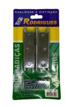 Cartela de Dobradiças c/ 3 unidades - 3.1/2" - LV 5300 - Aço Cromo Acetinado - Metalúrgica Rodrigues