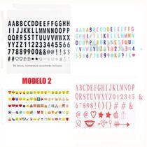 Cartela De Letras Simbolos Numeros Vermelho P Light Box A4 Cartela De Letras Simbolos Numeros Vermelho P Light Box A4