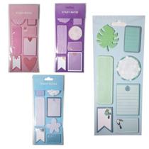 Cartela de Notas Adesivas com 7 blocos de Anotações 20 folhas cada Colorido Sortido