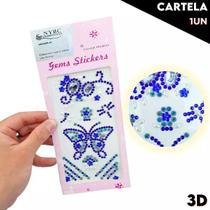 Cartela De Pedraria Adesiva Autocolante Decorativa