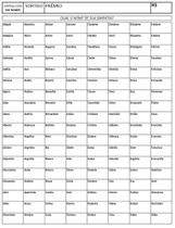 Cartela de rifa com 300 nomes