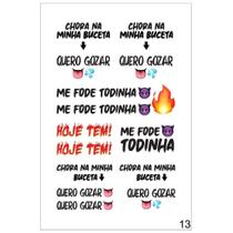 Cartela de tatuagem temporaria adesiva frases eróticas 15x10cm libido