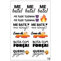 Cartela de tatuagem temporaria adesiva frases eróticas 15x10cm libido