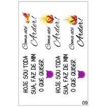 Cartela de tatuagem temporaria adesiva frases eróticas 15x10cm libido