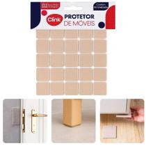 Cartela Feltro Protetor Móveis Chão Piso Porcelanato Bege Quadrado Antirrisco Antirruído