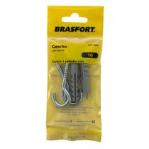 Cartela Gancho Com Bucha Brasfort 10 Cartela Com 02 Pecas 7675