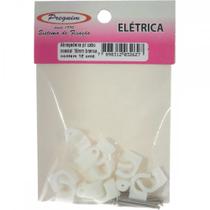 Cartela Grampo Fixa Fio Tipo Garra Branco Preguim Coaxial 08Mm Com 12 Pecas 2627
