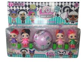 Cartela Kit 4 Boneca Unicórnio Brinquedo Lol Bola Surpresa