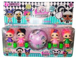 Cartela Kit 4 Boneca Unicórnio Brinquedo Lol Bola Surpresa