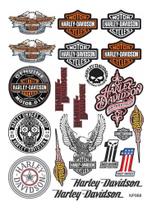 Cartela Kit De Adesivos Harley Davidson 21 Peças