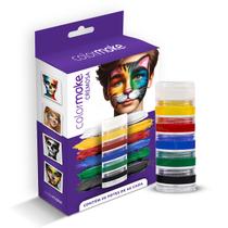 Cartela Kit Tinta Facial Cremosa Maquiagem Artística 6 Cores ColorMake