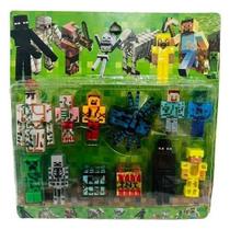 Cartela Minecraft com 6 Personagens Golem TNT e Armadura de Ouro Cartela Minecraft com 6 Personagens Golem TNT e Armadura de Ouro