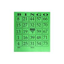 Cartela para bingo Verde 8x10 Bloco 100 folhas