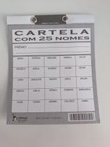 Cartela Para Rifa Com 25 Nomes Tamoio