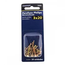 Cartela Parafuso Chipboard Brasfort Cabeca Chata Philips 3,0X20 Cartela Com 20 Pecas 7690