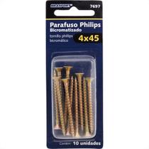 Cartela Parafuso Chipboard Brasfort Cabeca Chata Philips 4,0X45 Cartela Com 10 Pecas 7697