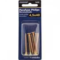 Cartela Parafuso Chipboard Brasfort Cabeca Chata Philips 4,5X40 Cartela Com 7 Pecas 7698